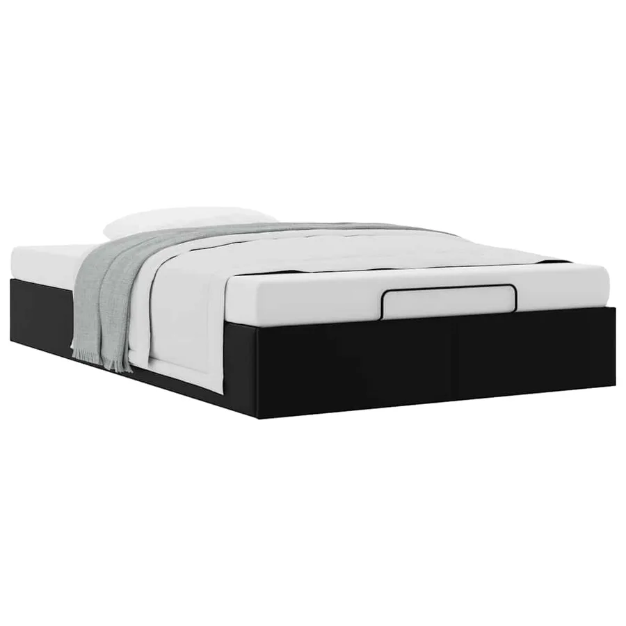 Cadre de lit ottoman sans matelas noir 120x200 cm similicuir - 5