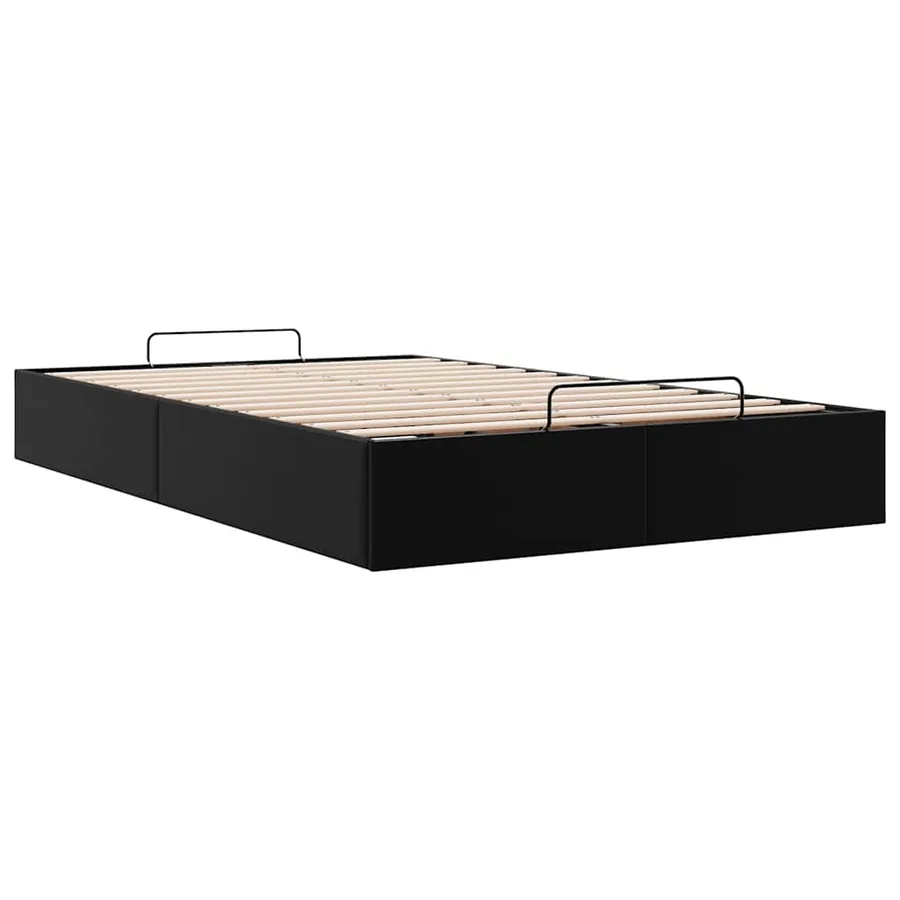 Cadre de lit ottoman sans matelas noir 120x200 cm similicuir - 6