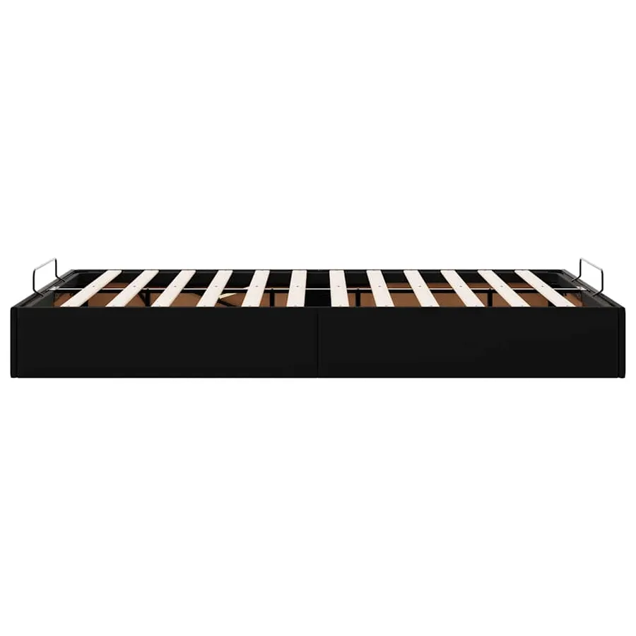 Cadre de lit ottoman sans matelas noir 120x200 cm similicuir - 8