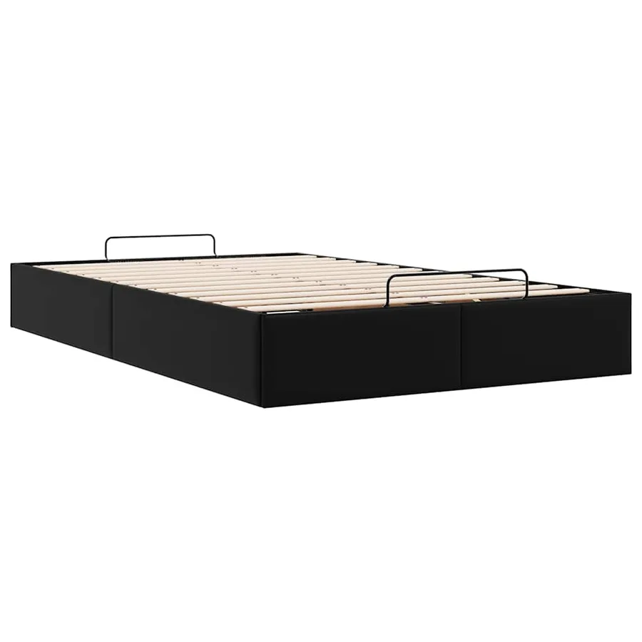 Cadre de lit ottoman sans matelas noir 120x200 cm similicuir - 9