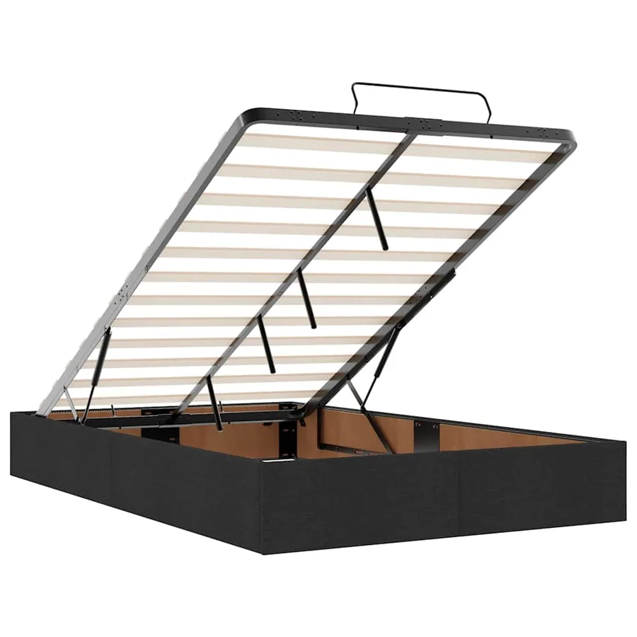 Cadre de lit ottoman avec matelas noir 120x200 cm similicuir - 13