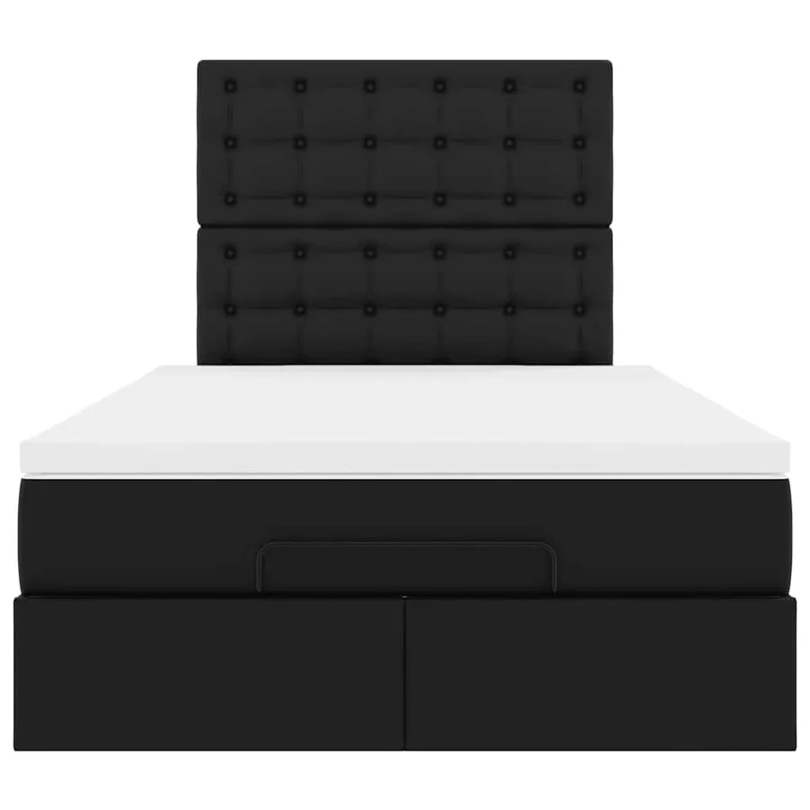 Cadre de lit ottoman avec matelas noir 120x200 cm similicuir - 8