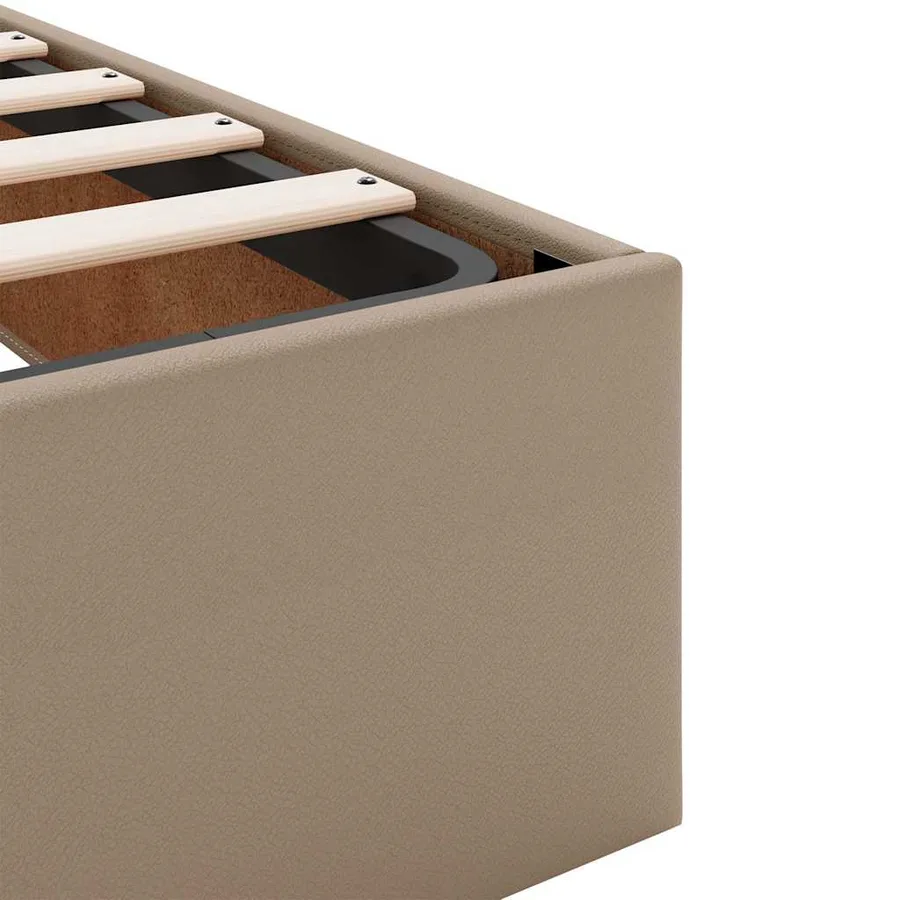 Cadre de lit ottoman et matelas cappuccino 140x190cm similicuir - 12