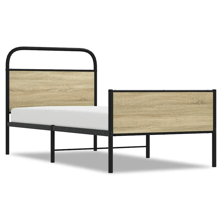 Cadre de lit sans matelas 80x200cm chêne sonoma bois ingénierie - 2