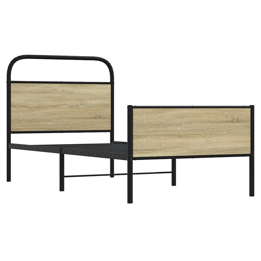 Cadre de lit sans matelas 80x200cm chêne sonoma bois ingénierie - 3