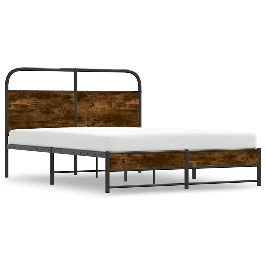 Cadre de lit sans matelas 120x190 cm chêne fumé bois ingénierie - 3