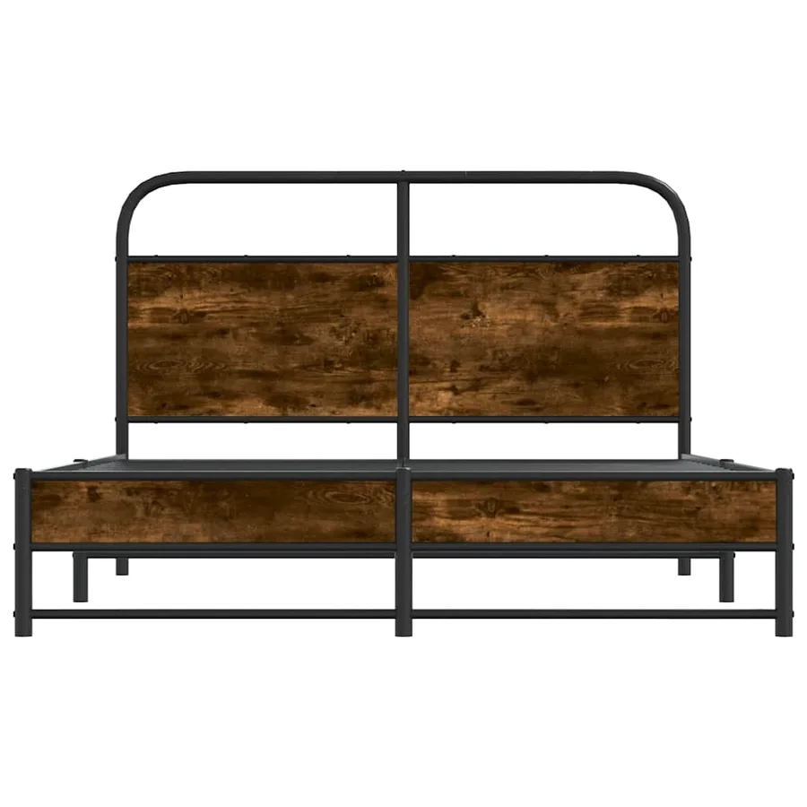 Cadre de lit sans matelas 120x190 cm chêne fumé bois ingénierie - 5