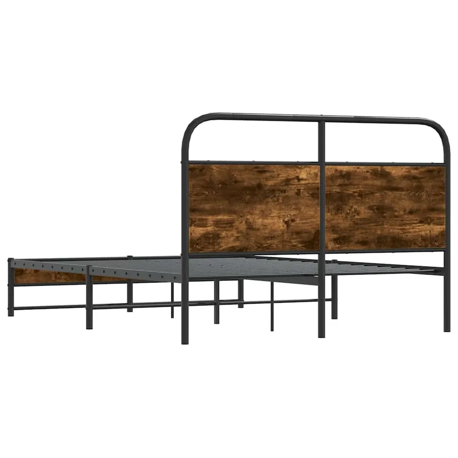 Cadre de lit sans matelas 120x190 cm chêne fumé bois ingénierie - 7