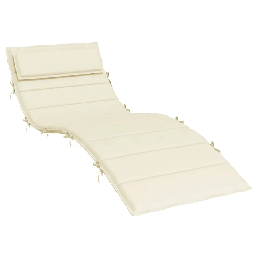 Coussin de chaise longue crème 180x60x4 cm tissu oxford - 2