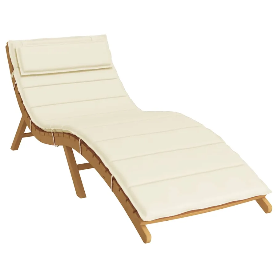 Coussin de chaise longue crème 180x60x4 cm tissu oxford - 3