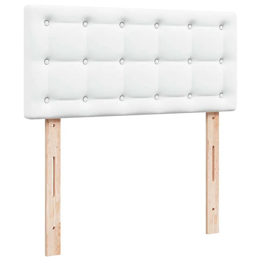 Cadre de lit ottoman avec matelas blanc pur 90x200cm similicuir - 13