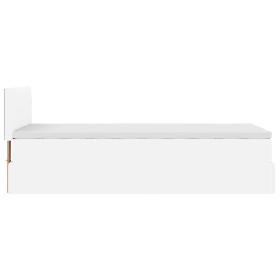 Cadre de lit ottoman avec matelas blanc pur 90x200cm similicuir - 9