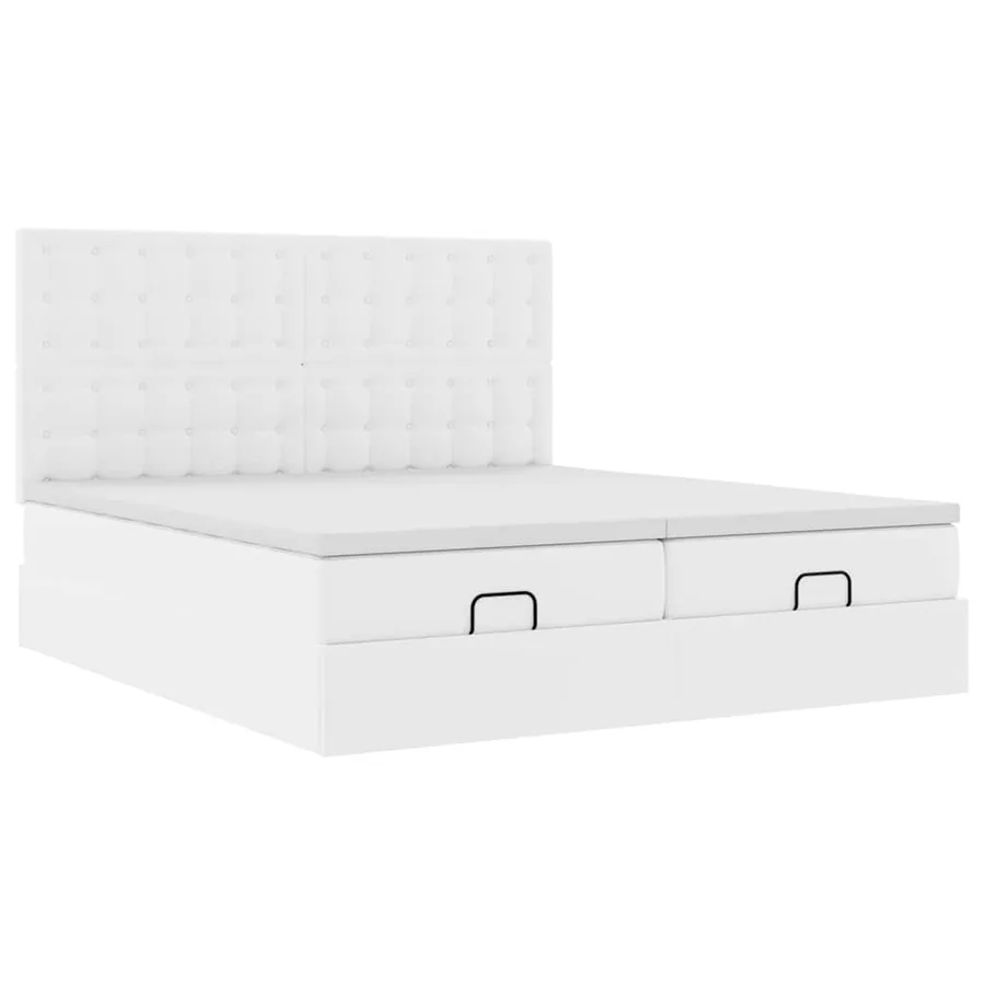 Lit ottoman avec matelas & LED blanc pur 180x200cm similicuir - 7