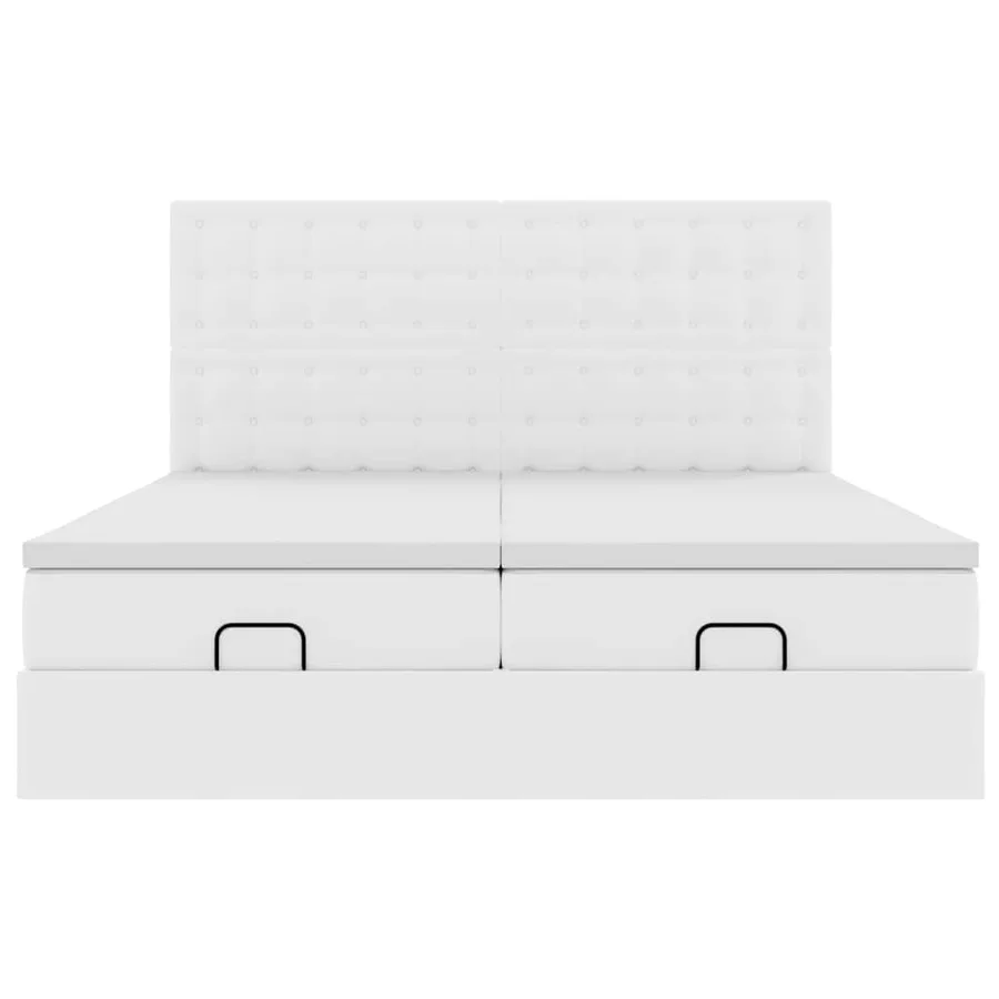 Lit ottoman avec matelas & LED blanc pur 180x200cm similicuir - 8
