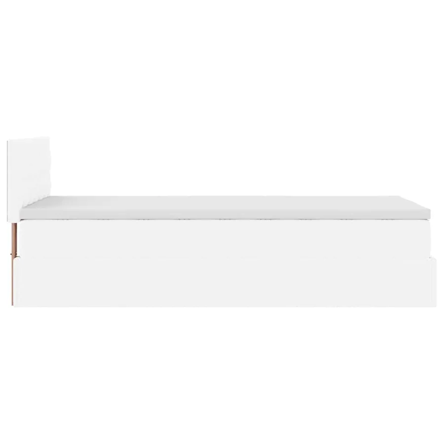 Cadre de lit ottoman et matelas blanc pur 100x200cm similicuir - 9