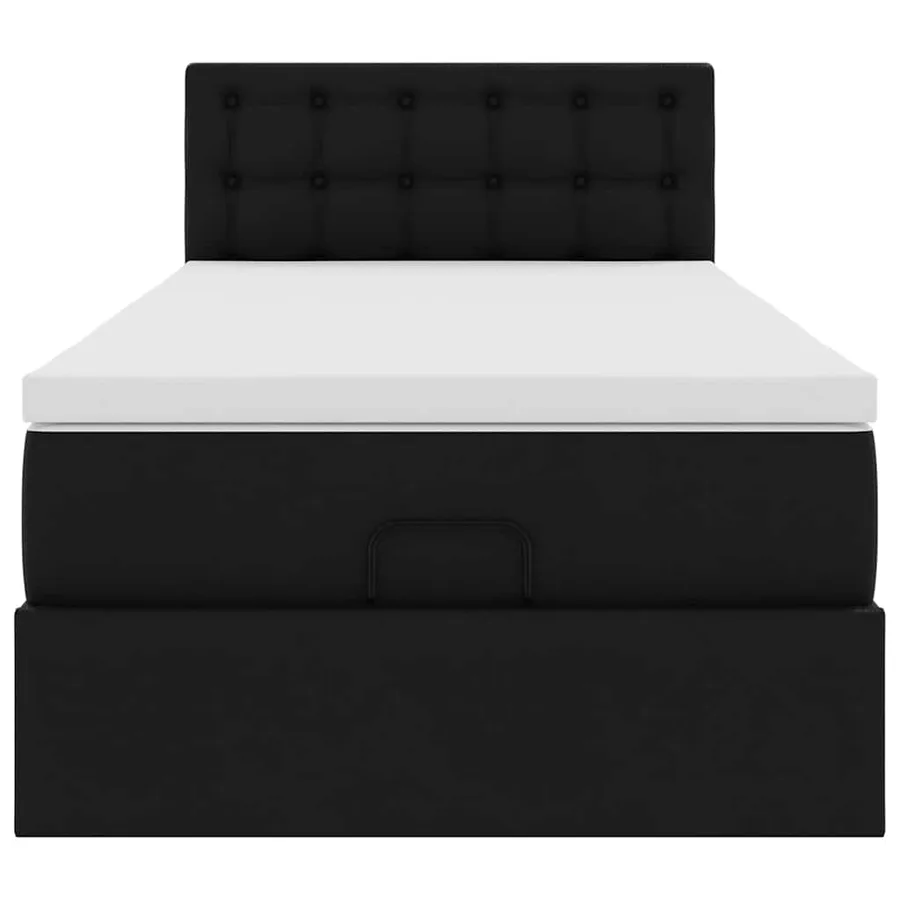 Cadre de lit ottoman avec matelas noir 90x190 cm similicuir - 8