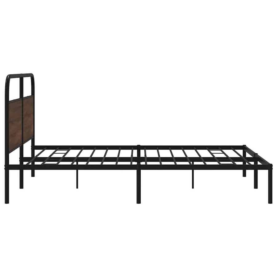 Cadre de lit en métal sans matelas chêne marron 180x200 cm - 6
