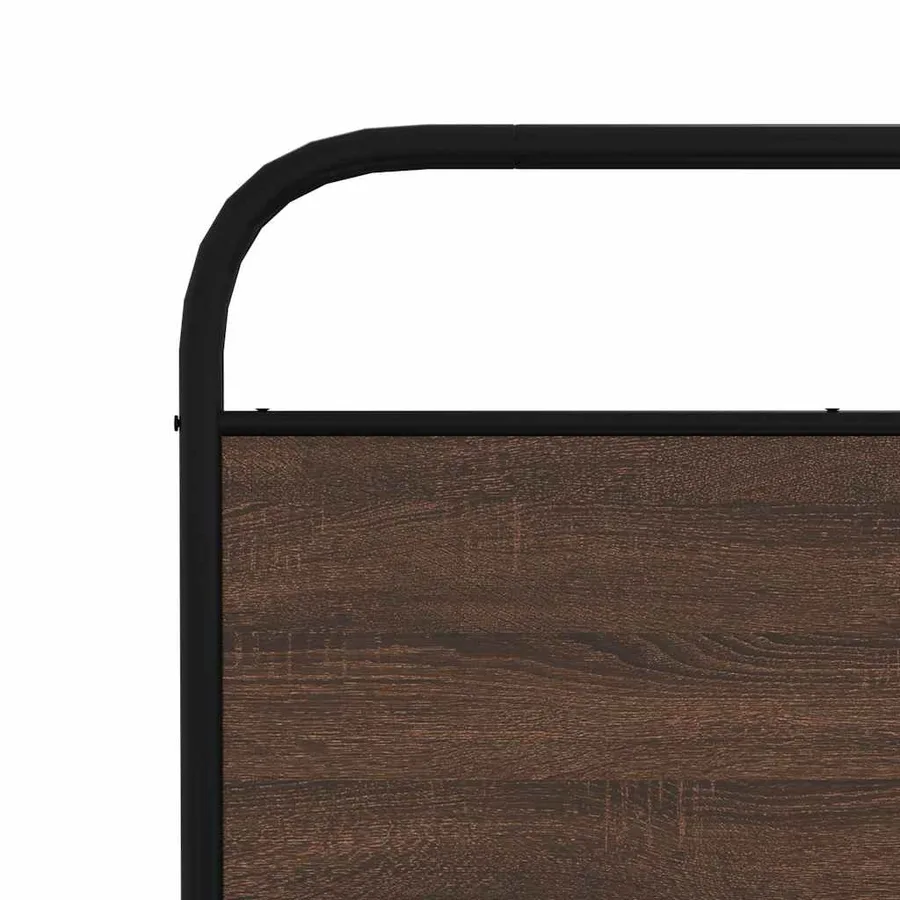 Cadre de lit en métal sans matelas chêne marron 180x200 cm - 8