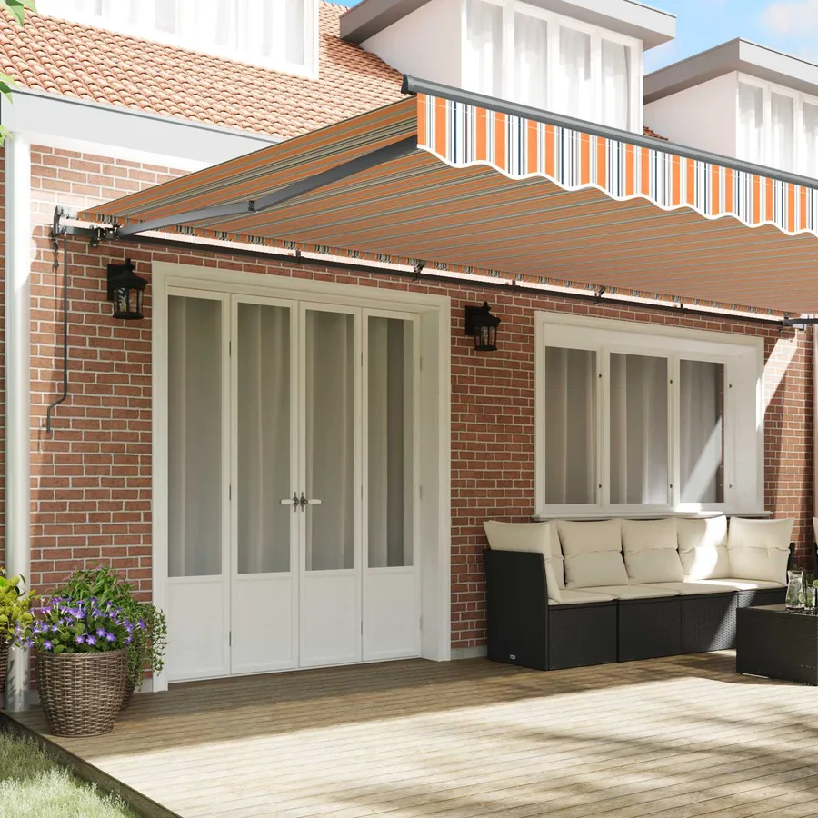 Auvent rétractable Multicolore 600 × 350 cm Tissu et Aluminium - 3
