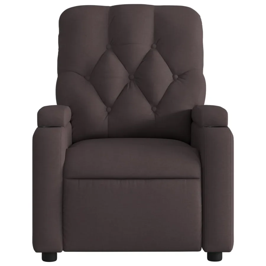 Fauteuil de massage inclinable Marron foncé Tissu - 7