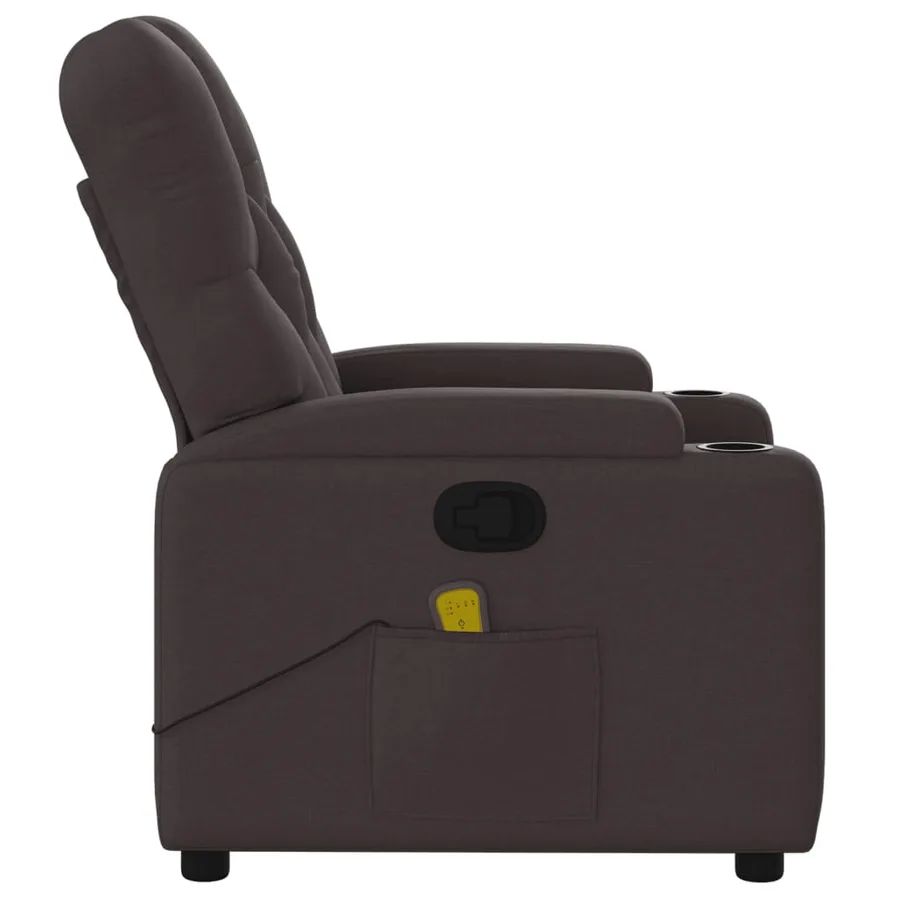 Fauteuil de massage inclinable Marron foncé Tissu - 8