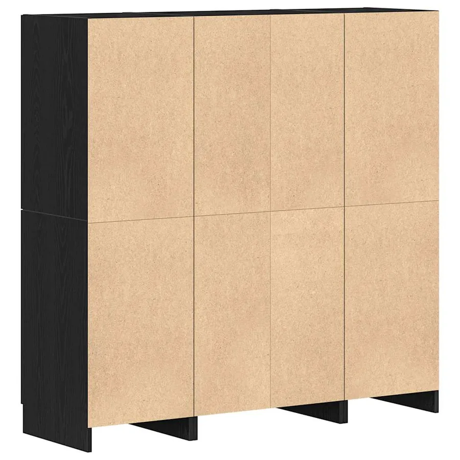 Ensemble d'armoires de cuisine 3 pcs noir bois d'ingénierie - 9