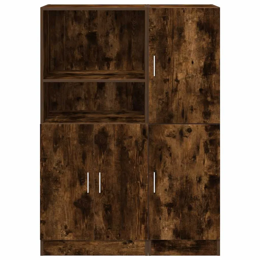 Ensemble d'armoires de cuisine 2 pcs chêne fumé bois ingénierie - 5