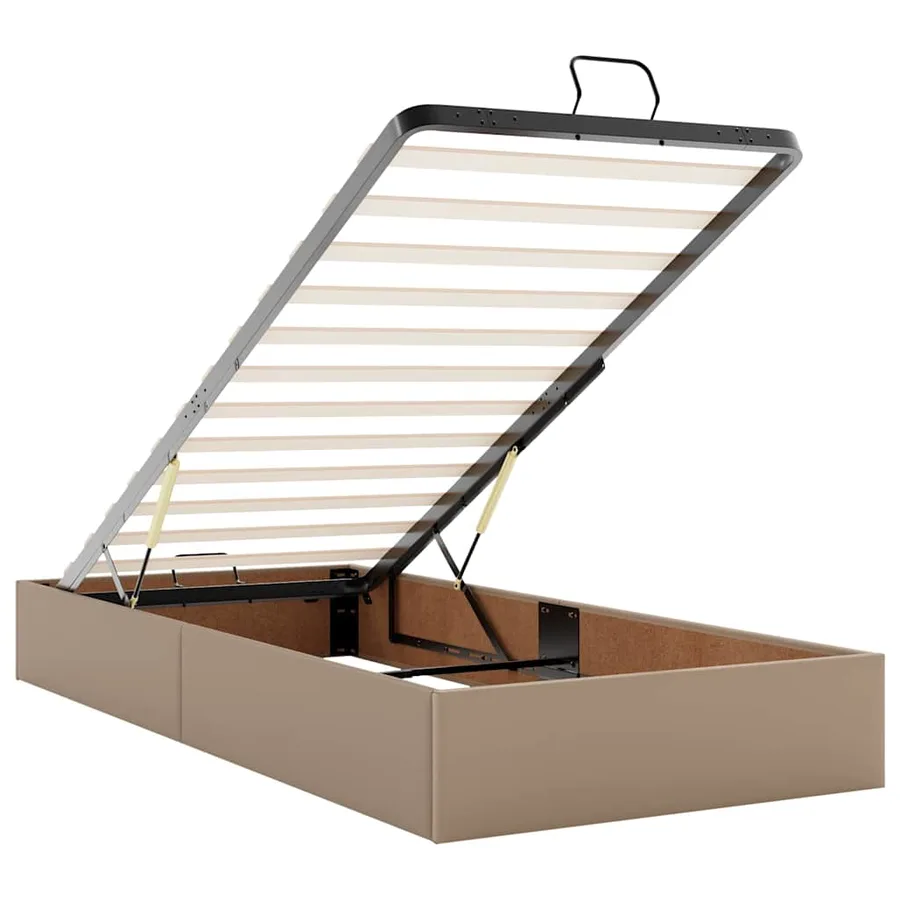 Cadre de lit ottoman et matelas cappuccino 100x200cm similicuir - 13