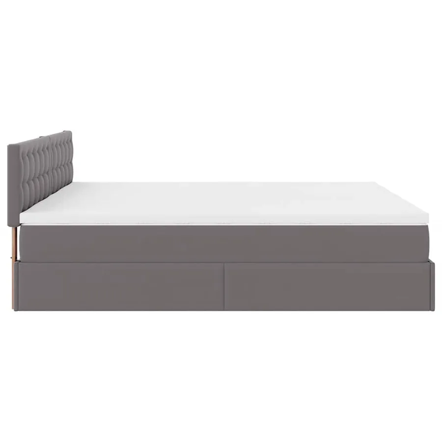 Lit ottoman avec matelas & LED Gris 180x200cm similicuir - 11
