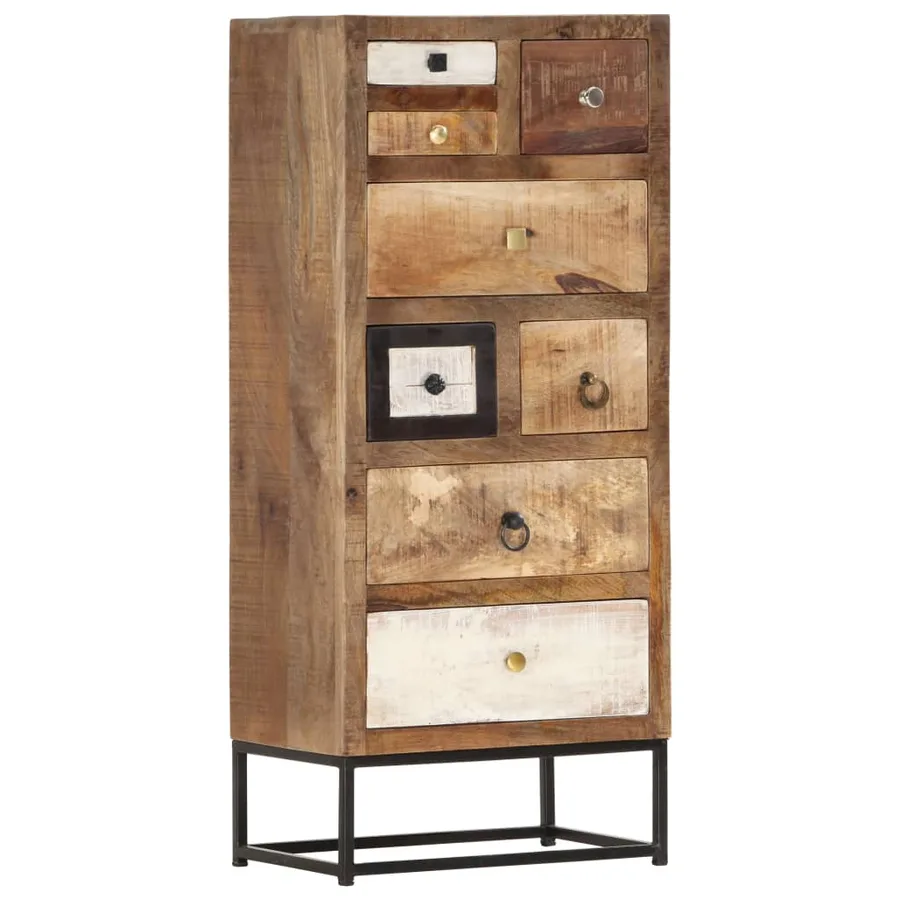 Armoire à tiroirs 45 x 30 x 105 cm Bois de récupération massif - 11