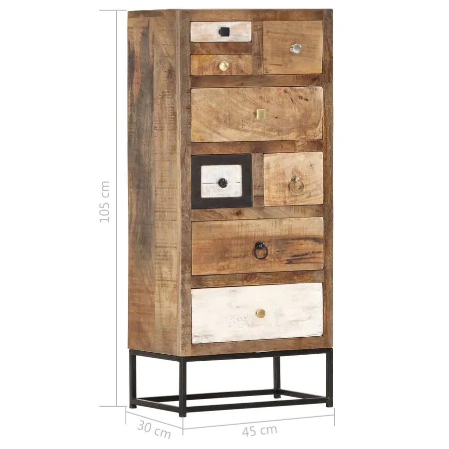Armoire à tiroirs 45 x 30 x 105 cm Bois de récupération massif - 7