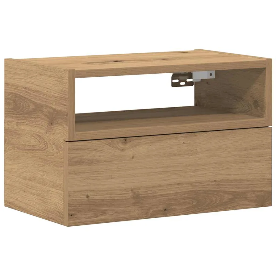 Table de chevet murale chêne artisanal 45x26x28,5 cm - 2