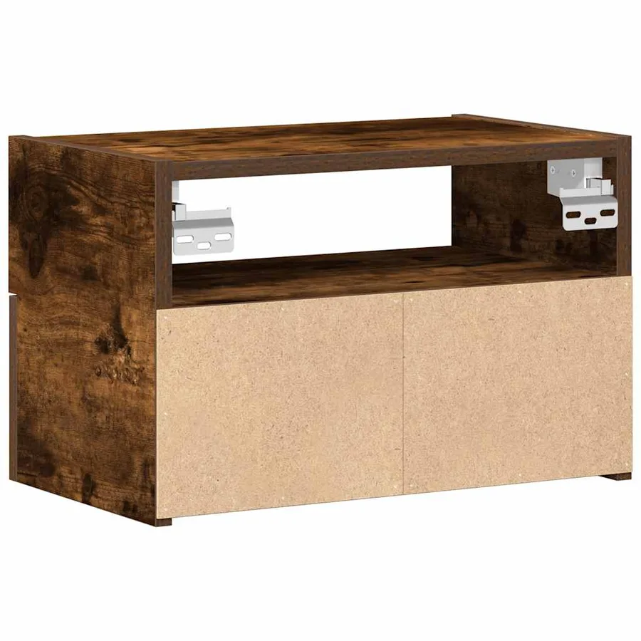 Table de chevet murale chêne fumé 45x26x28,5 cm - 7