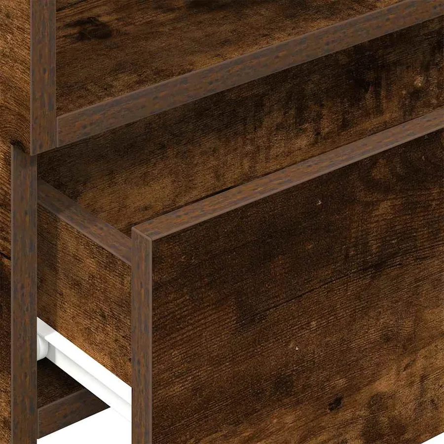 Table de chevet murale chêne fumé 45x26x28,5 cm - 9