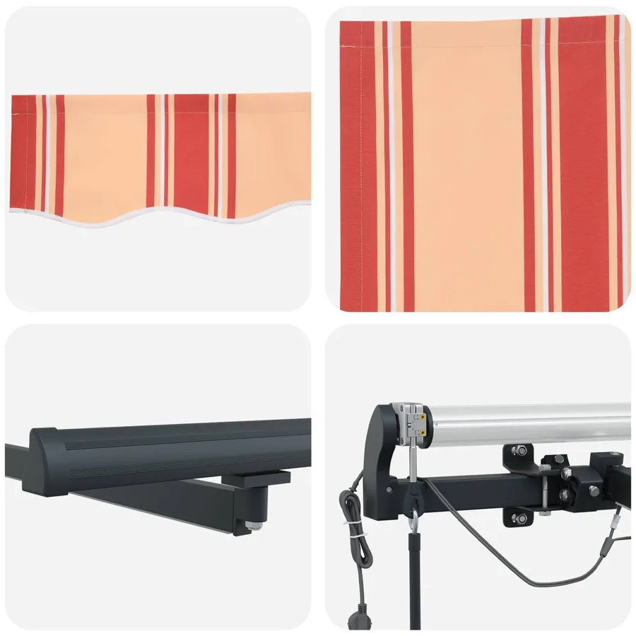 Auvent rétractable Jaune et Orange 450 × 350 cm Polyester - 8
