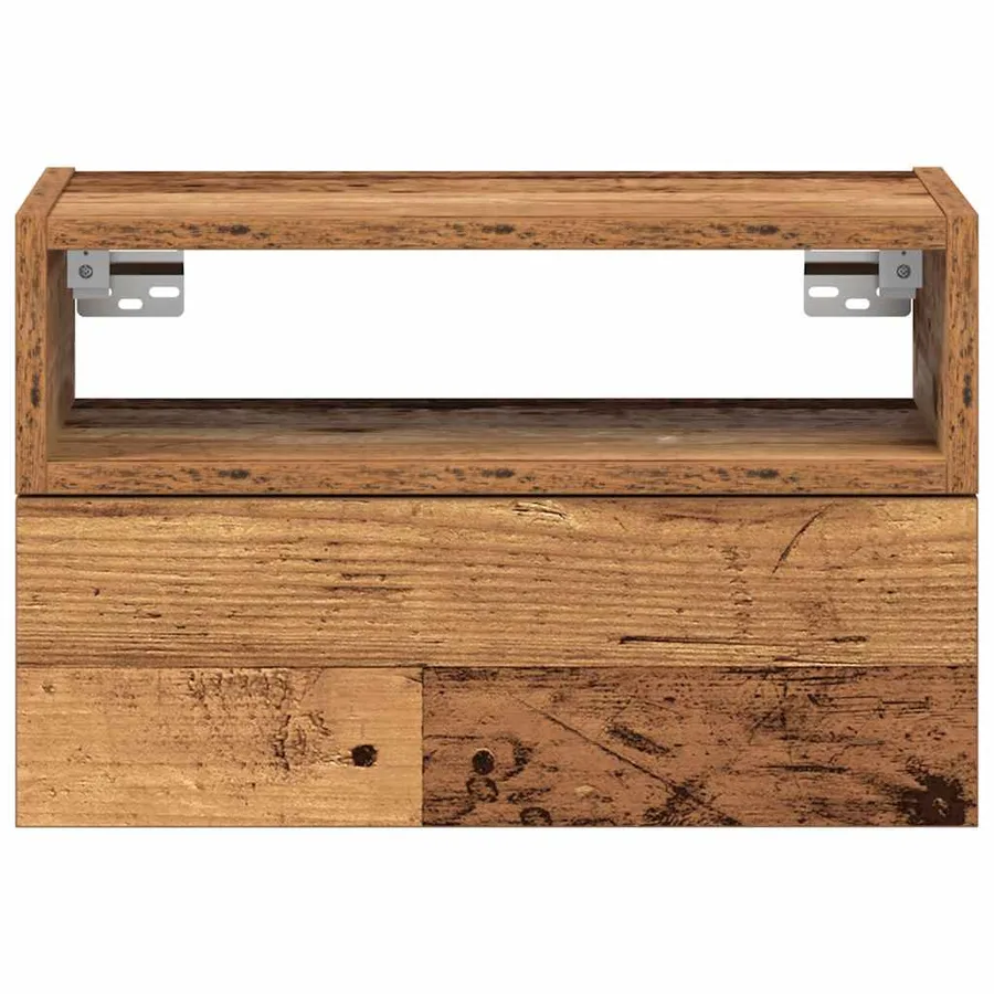Table de chevet murale vieux bois 45x26x28,5 cm - 4