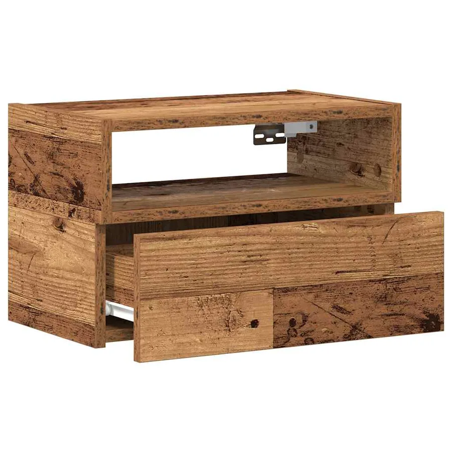 Table de chevet murale vieux bois 45x26x28,5 cm - 5