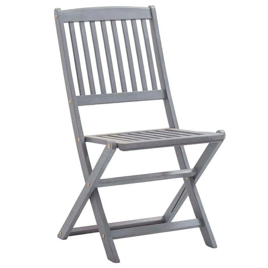 Chaises pliables d'extérieur lot de 8 et coussins Bois d'acacia - 3