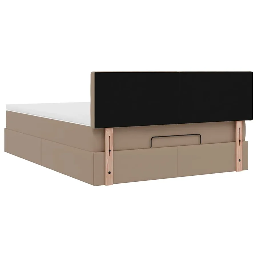 Cadre de lit ottoman et matelas cappuccino 140x200cm similicuir - 11