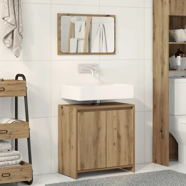Ensemble de meubles salle de bain 2 pcs bois d'ingénierie