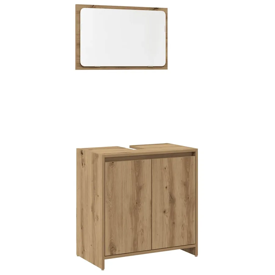 Ensemble de meubles salle de bain 2 pcs bois d'ingénierie - 2