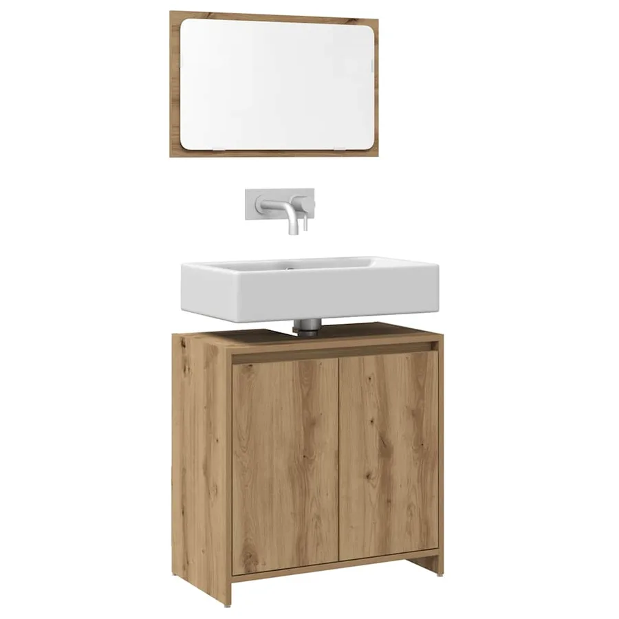 Ensemble de meubles salle de bain 2 pcs bois d'ingénierie - 3