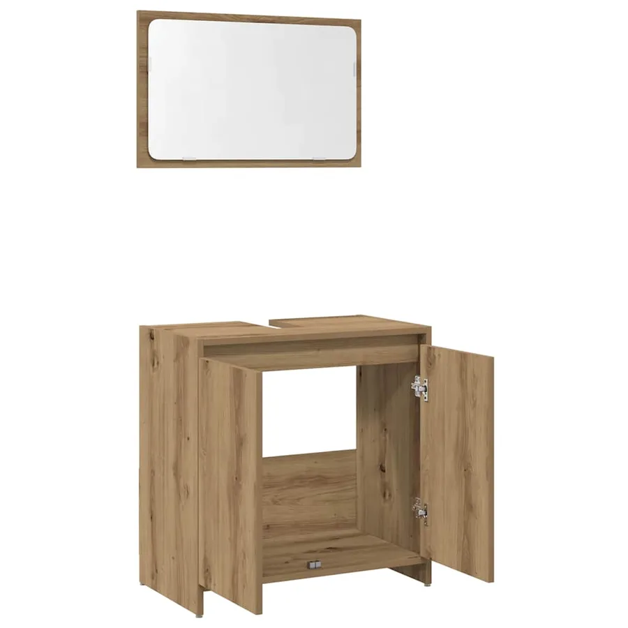 Ensemble de meubles salle de bain 2 pcs bois d'ingénierie - 4
