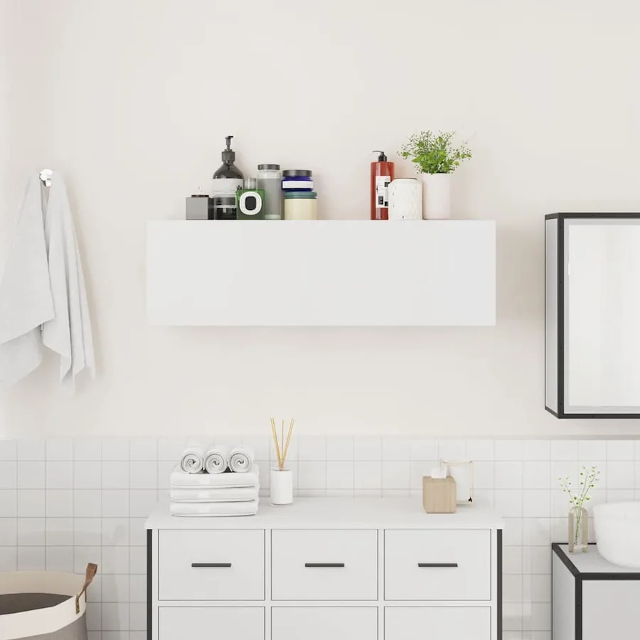 Armoire murale de bain blanc 100x25x30 cm bois d'ingénierie - 3