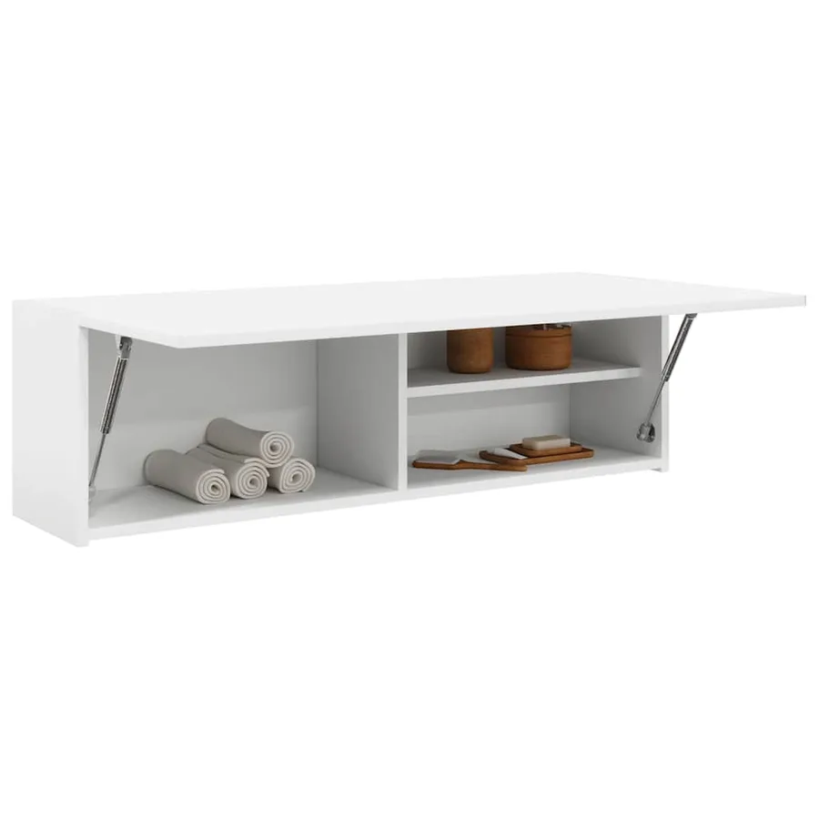 Armoire murale de bain blanc 100x25x30 cm bois d'ingénierie - 4