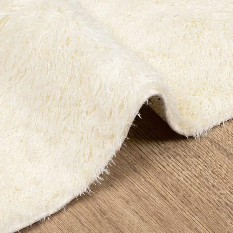 Tapis Shaggy à poils longs NAVARRA crème 200x200 cm polyester - 5