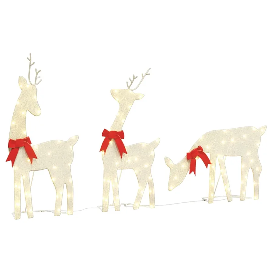 Décoration de Noël renne 3 pcs 90 LED blanc chaud - 2