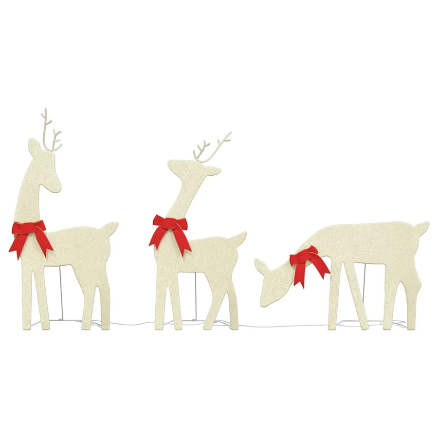 Décoration de Noël renne 3 pcs 90 LED blanc chaud - 4