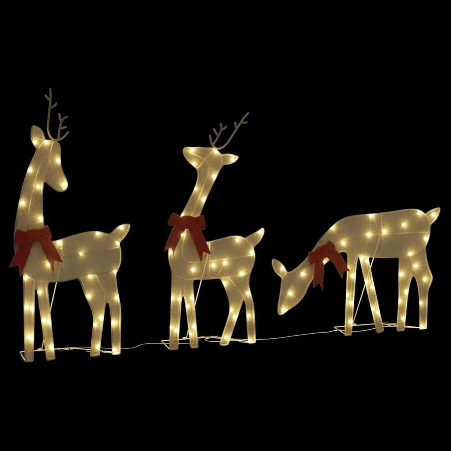 Décoration de Noël renne 3 pcs 90 LED blanc chaud - 7