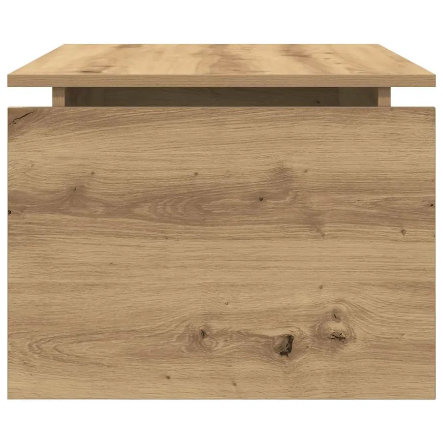 Table basse chêne artisanal 68x50x38 cm bois d'ingénierie - 5